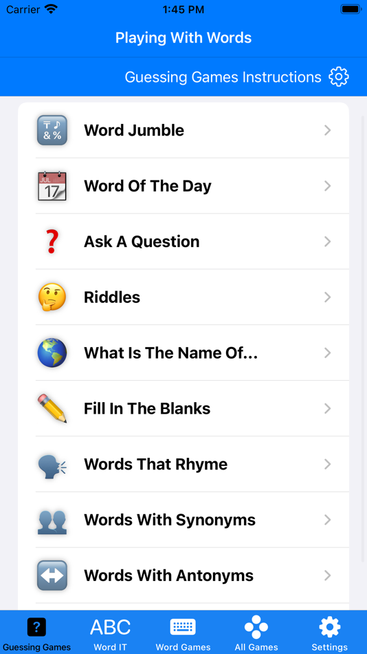 #1. Playing With Words (iOS) By: David Costa
