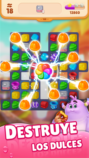 Sweet Crunch: Juegos Match-3 captura de pantalla 1