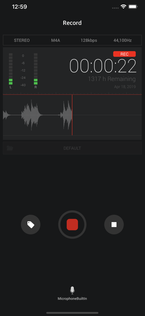 Snímek obrazovky AVR X PRO - Voice Recorder