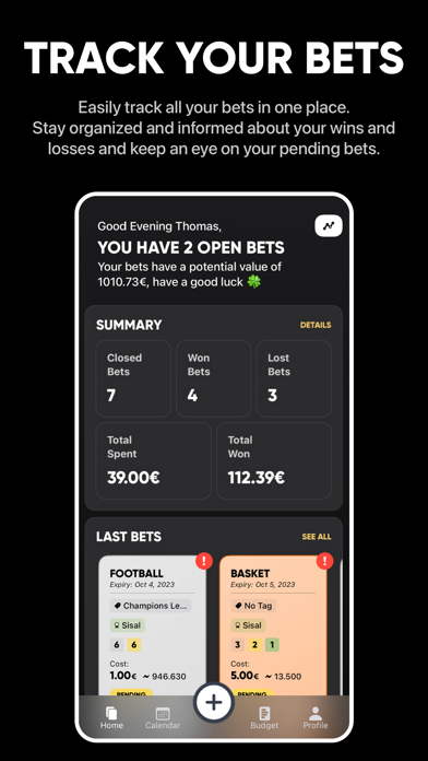 Betty - Sports Bet Tracker Screenshot