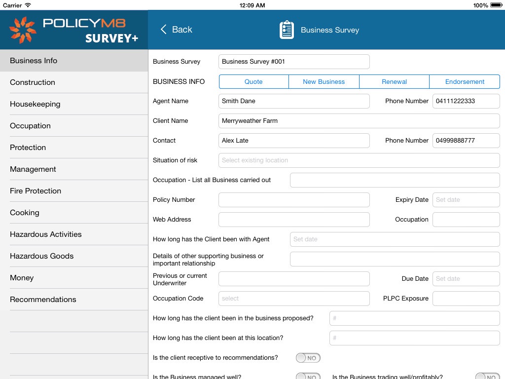 RiskSurvey+ screenshot 2