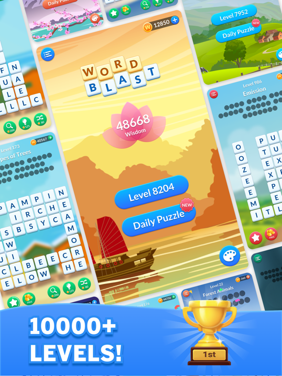 Word Blast: Crush Tiles Triviaのおすすめ画像6