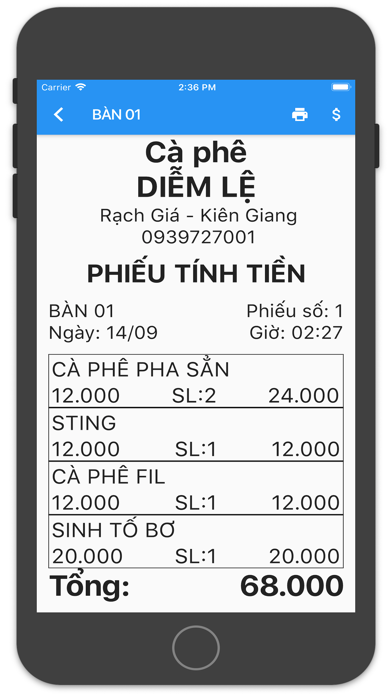 Tính tiền TV Screenshot
