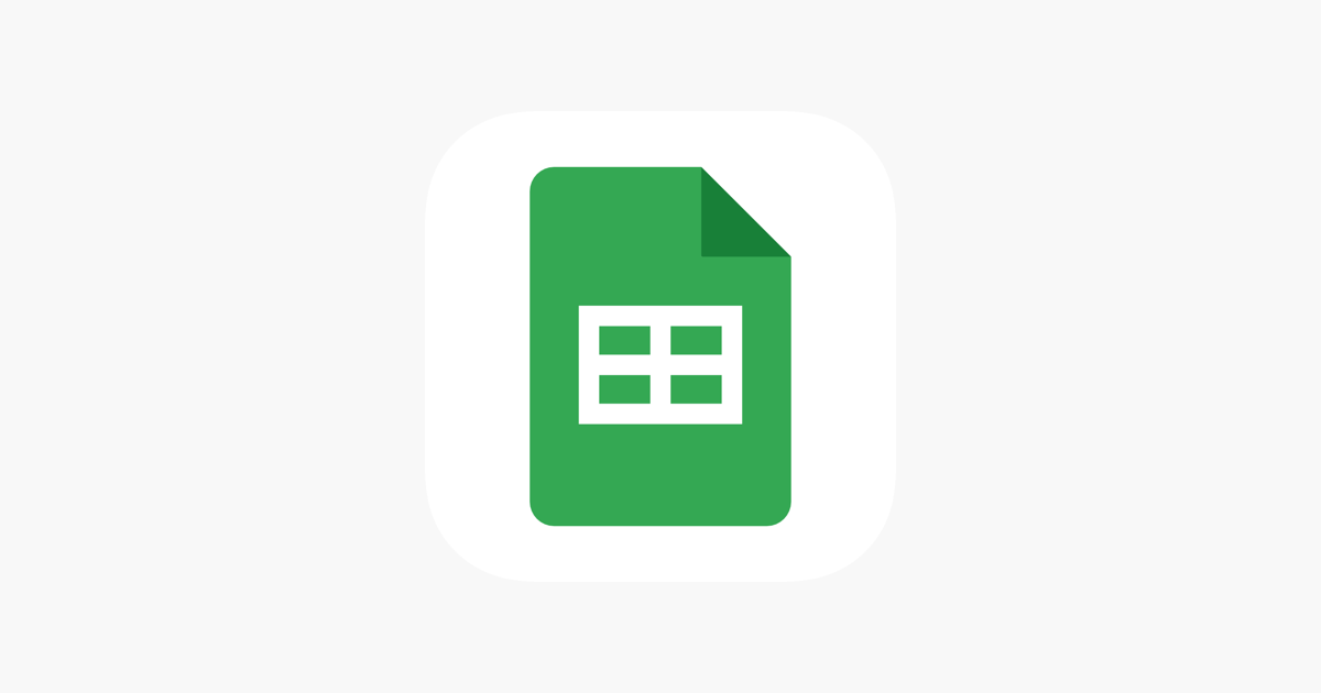 Folhas de cálculo do Google na App Store