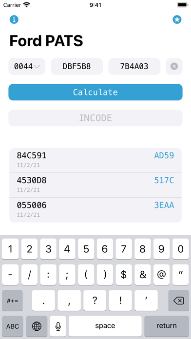 Ford PATS Incode Calculator Screenshot