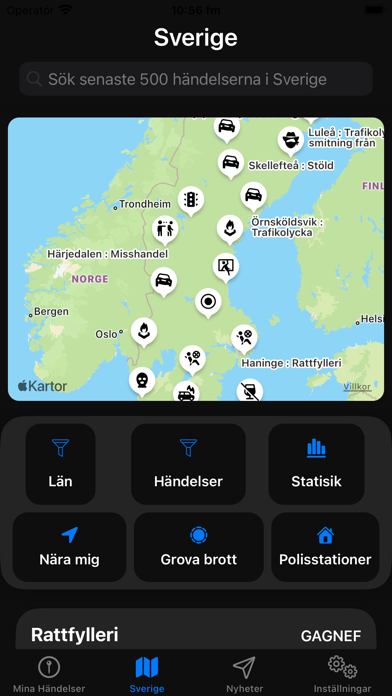 Poliskartan - Blåljus händelse Screenshot