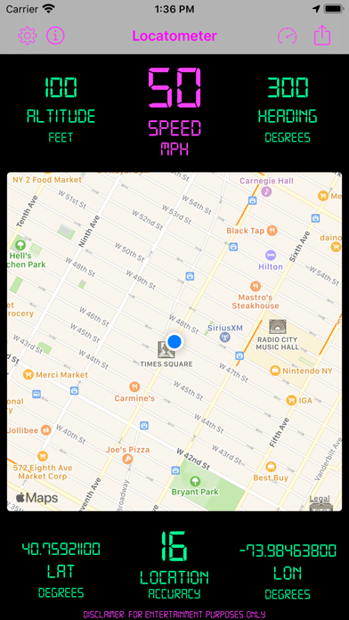 Locatometer Screenshot