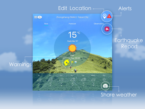 Taiwan Weather iPad screenshot 1 - Weather app