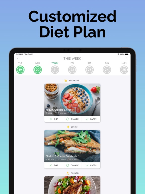 Arono - Meals for weight loss iPad screenshot 4 - Health & Fitness app