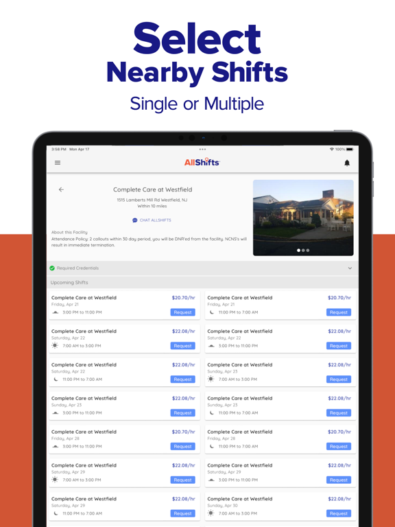 AllShifts iPad screenshot 5 - Health & Fitness app