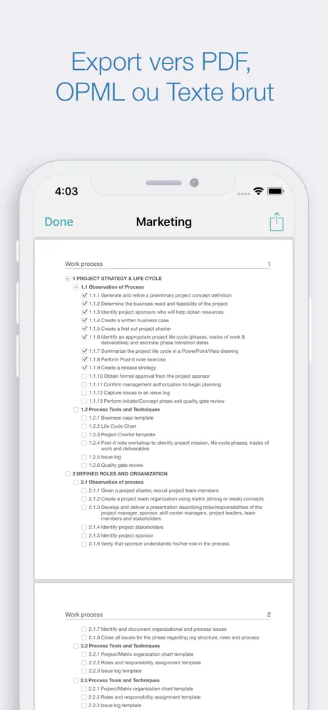 Cloud Outliner - Nested Lists