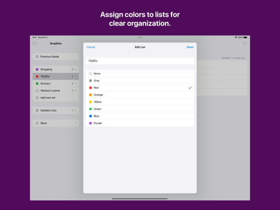 Screenshot #6 pour Snaplists: Simple Lists App