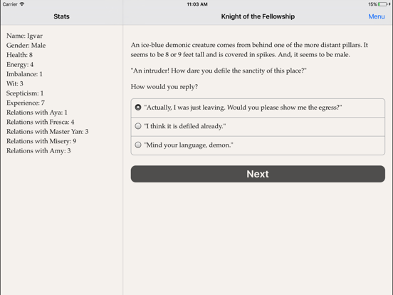 Knight of the Fellowship iPad app afbeelding 4