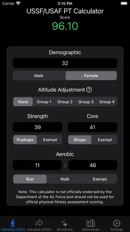 Game screenshot USSF/USAF PFA Calculator mod apk