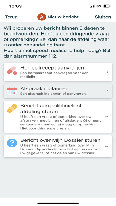 Mijn Dossier Amsterdam UMC Screenshot