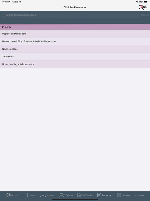Psychiatric Disorders iPad screenshot