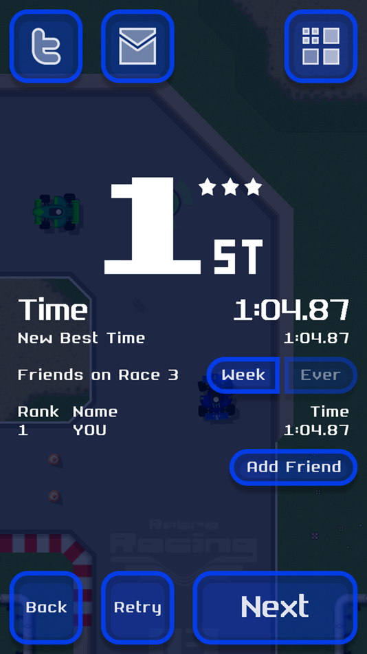 #5. Retro Racing (iOS) От: Mr Qwak Limited