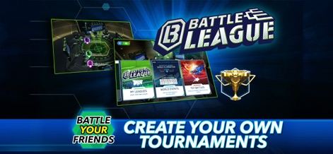 BEYBLADE BURST app - Explore the intuitive Battle League interface, where users can create their own multi-round tournaments and engage in both digital and toy battles.