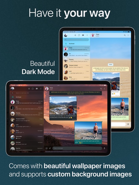 ChatMate for WhatsApp - chatmate-whatsapp-ipad-dark-mode-wallpapers