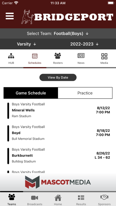Bridgeport Athletics Screenshot