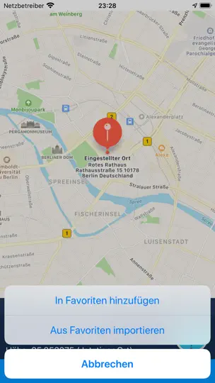 Screenshot von ILocation: Hier! auf dem iPhone 5