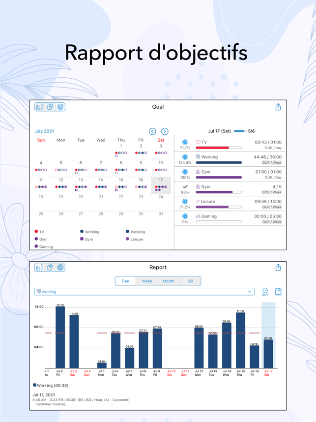 ‎ATracker Gestion du temps Capture d'écran