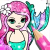 Mermaid Coloring Book Glitter icon