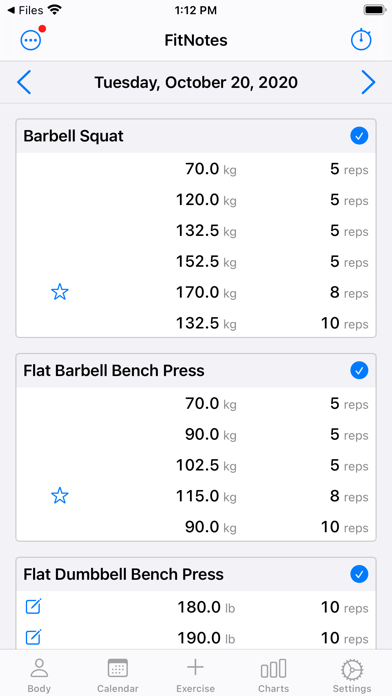 Screenshot #1 pour FitNotes 2 - Gym Workout Log