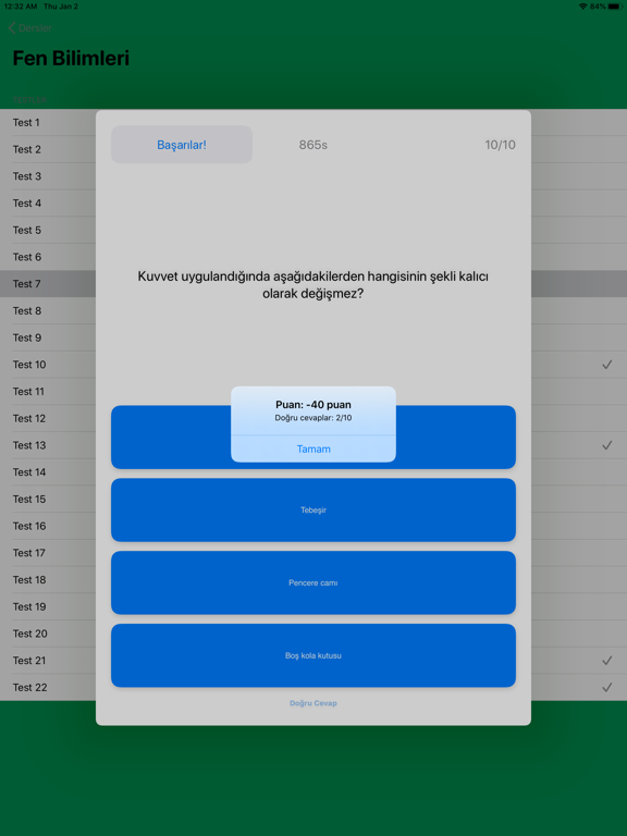 Test Merkezi İlkokul 4.Sınıf iPad screenshot