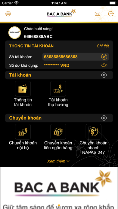 BAC A BANK Corporate Banking Screenshot