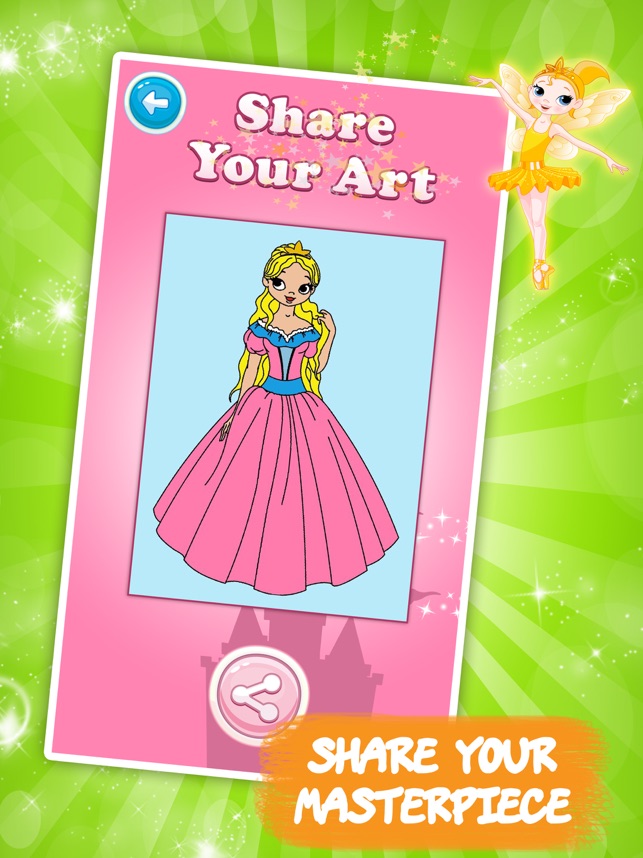 Princesa real livro de coloração – colorir princesas em contos de fadas  para crianças na App Store