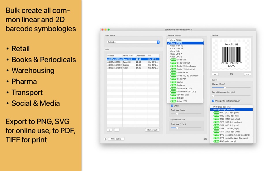#1. Softmatic BarcodeFactory V5 (macOS) 由: Softmatic GmbH
