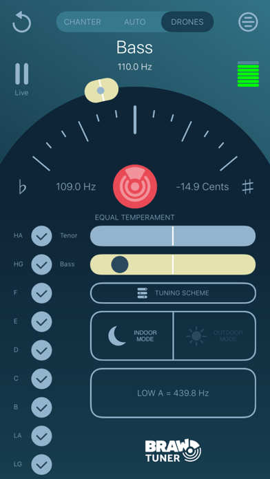 Braw Bagpipe Tuner Screenshot