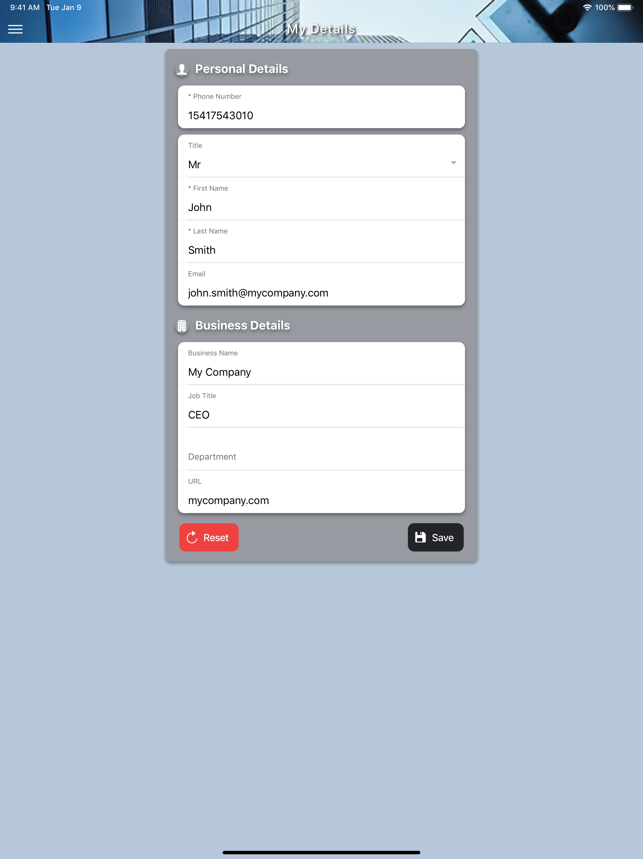 The SBD Virtual Business Card screenshot 11