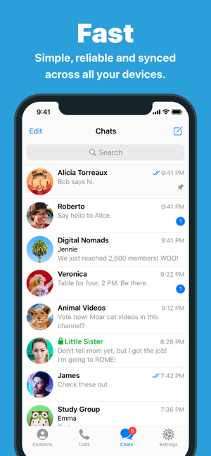 Schermata di Telegram Messenger