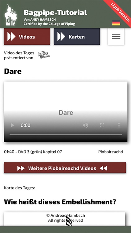 Bagpipe Tutorial Light