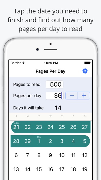 Pages Per Day Screenshot