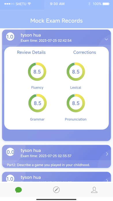 Peanut IELTS Speaking Screenshot