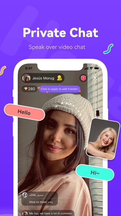 Screenshot #1 pour Heya - Video chat.Live.Friends