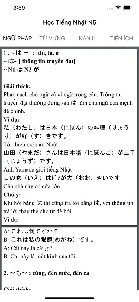Học Tiếng Nhật N5