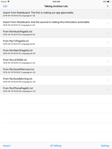Talking Archiver Lite iPad screenshot