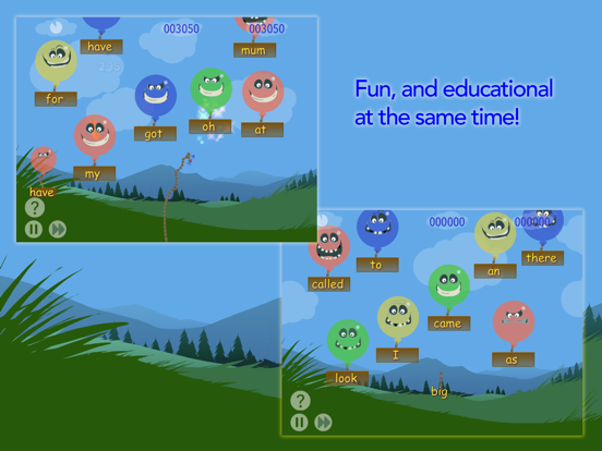 Sight Word Balloons iPad screenshot