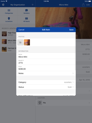 Inventory Pro: MRG iPad screenshot