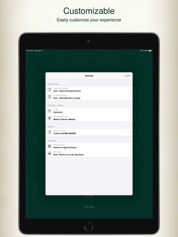 My Prayers: مواقيت الصلاة iPad screenshot 5 - Reference app