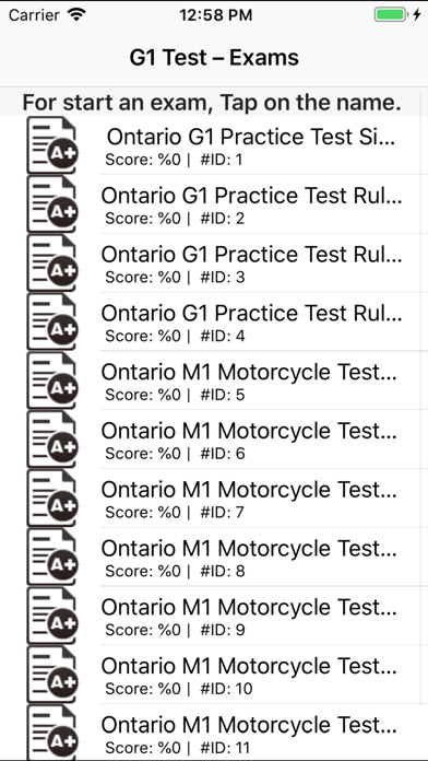 Ontario G1 M1 Driver License Screenshot