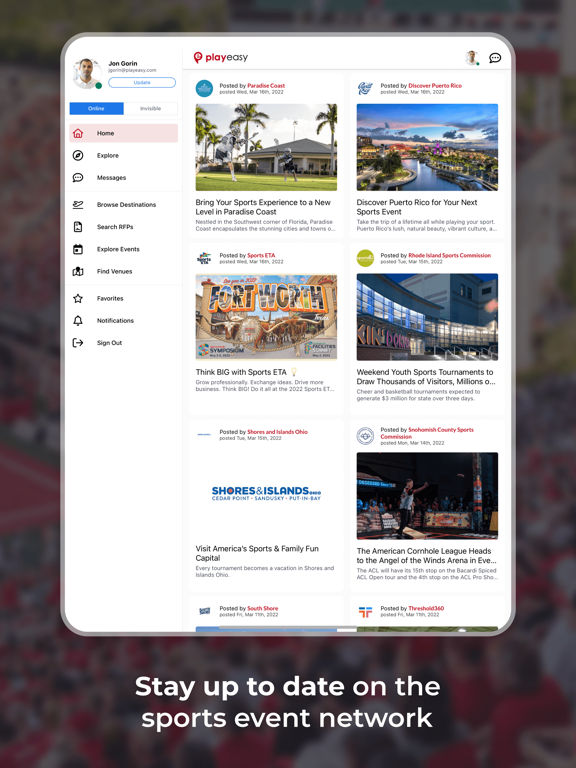 Playeasy: Sporting Events iPad screenshot 6 - Sports app
