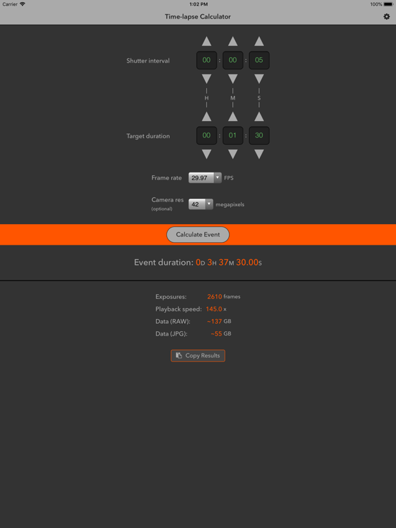 Screenshot #5 pour Time-lapse Calculator