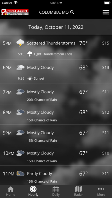 KOMU 8 Weather Screenshot