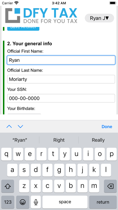 Done For You Tax Screenshot