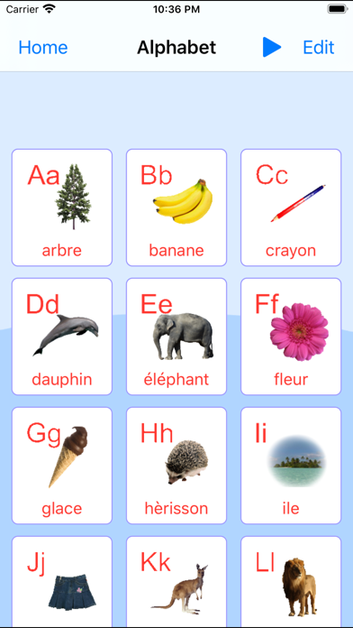 French Alphabet Cards Screenshot